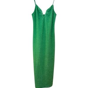 ASTR The Label Signy Textured Midi Dress Large Green